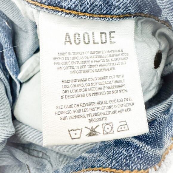 AGOLDE Nico Frayed Hem Button Fly Skinny Denim Jeans Size 28 - Picture 6 of 8